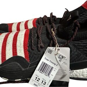 Adidas Trae Young 2 Red Striped Sneakers